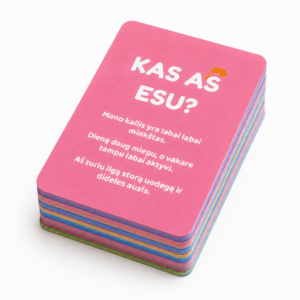 „Kas aš esu?“ – Ūkio gyvūnų spėjimo žaidimo kortelės