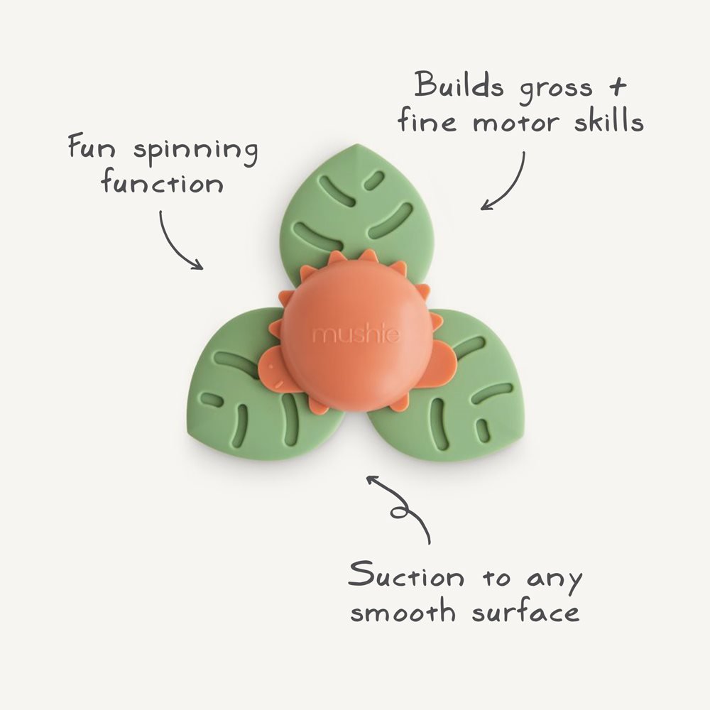 Mushie siurbtukinis suktukas (Suction Spinner Toy) – Sunshine