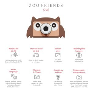 The Zoo Family Zoo Friends - Owl vaikiškas fotoaparatas pelėda