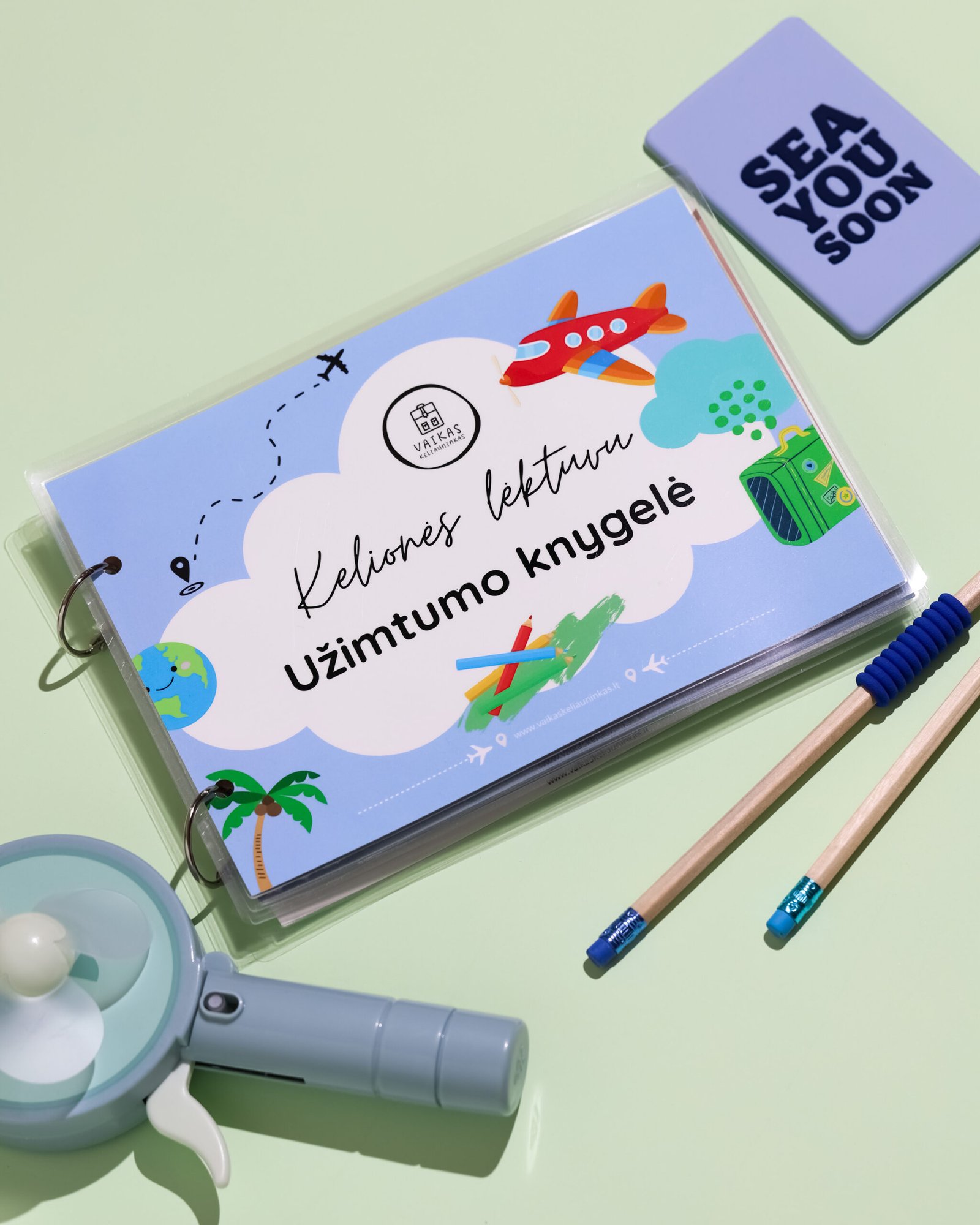 Kelionės lėktuvu daugkartinė užimtumo knygelė (2-5 m. vaikams)