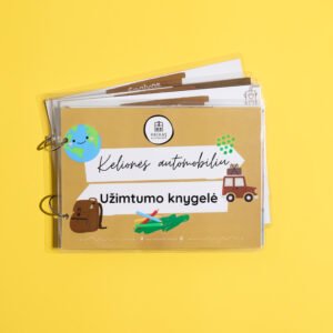 Kelionės automobiliu daugkartinė užimtumo knygelė (2-5 m. vaikams)