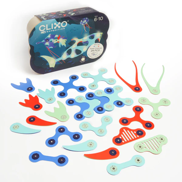 Magnetinis konstruktorius Clixo Ocean Creatures Pack (24 detalės)