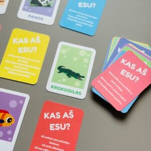 „Kas aš esu?“ – Gyvūnų spėjimo žaidimo kortelės