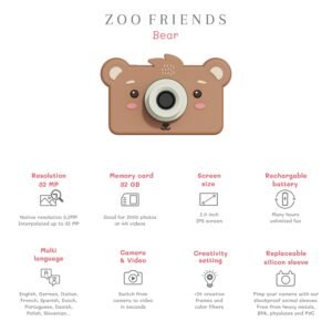 The Zoo Family Zoo Friends - Bear vaikiškas fotoaparatas meškutis