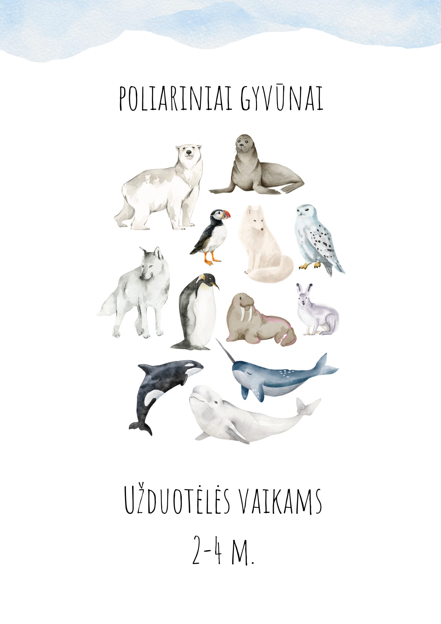 „Poliarinė kelionė“ – užduotėlių rinkinys 2-4m vaikams