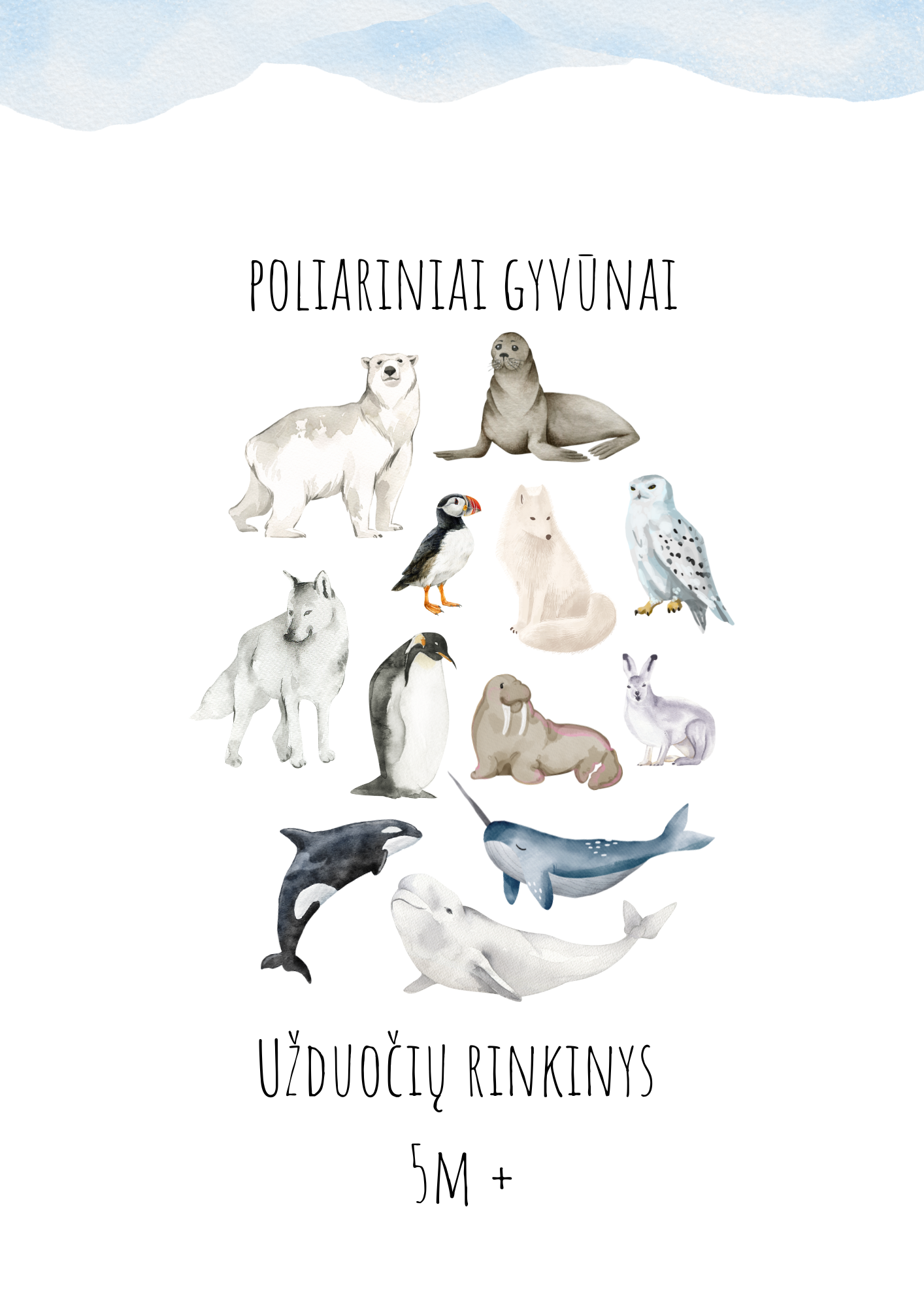 „Poliarinė kelionė“ – užduotėlių rinkinys 5-10m vaikams