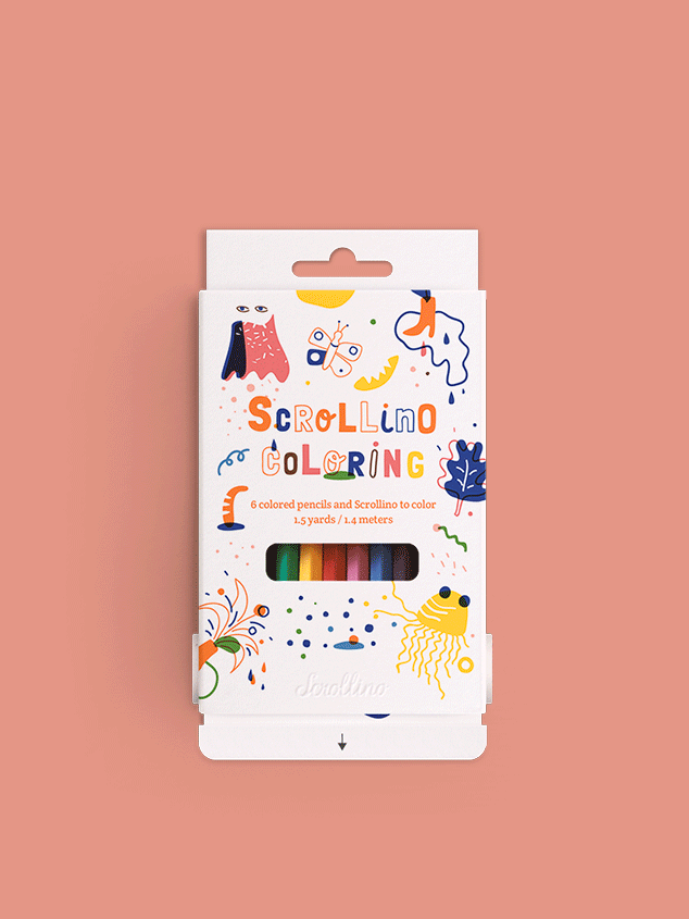 Scrollino Colouring spalvinimo knyga ritinys