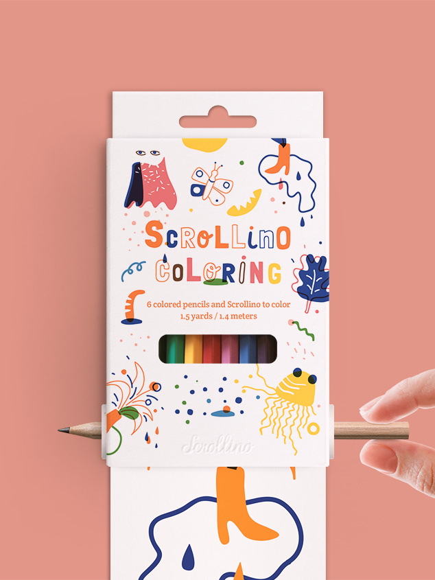 Scrollino Colouring spalvinimo knyga ritinys
