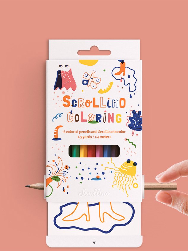Scrollino Colouring spalvinimo knyga ritinys