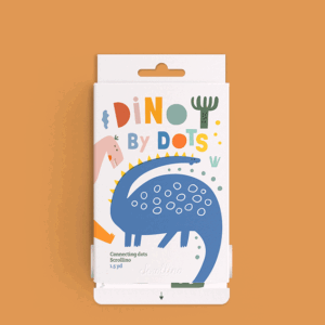 Scrollino Dino by Dots taškų jungimo ir spalvinimo knyga ritinys