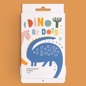 Scrollino Dino by Dots taškų jungimo ir spalvinimo knyga ritinys