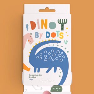 Scrollino Dino by Dots taškų jungimo ir spalvinimo knyga ritinys