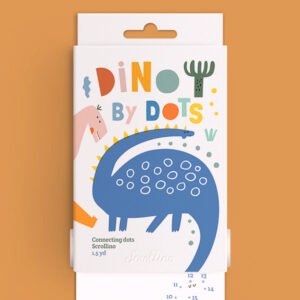 Scrollino Dino by Dots taškų jungimo ir spalvinimo knyga ritinys