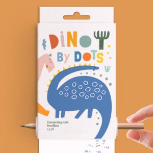 Scrollino Dino by Dots taškų jungimo ir spalvinimo knyga ritinys