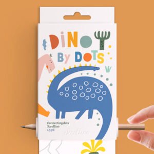 Scrollino Dino by Dots taškų jungimo ir spalvinimo knyga ritinys