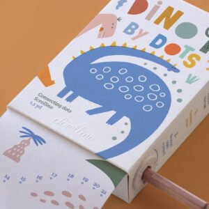Scrollino Dino by Dots taškų jungimo ir spalvinimo knyga ritinys