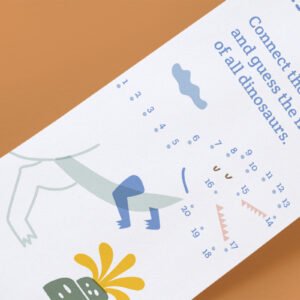 Scrollino Dino by Dots taškų jungimo ir spalvinimo knyga ritinys