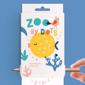Scrollino Zoo by Dots taškų jungimo ir spalvinimo knyga ritinys