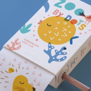 Scrollino Zoo by Dots taškų jungimo ir spalvinimo knyga ritinys