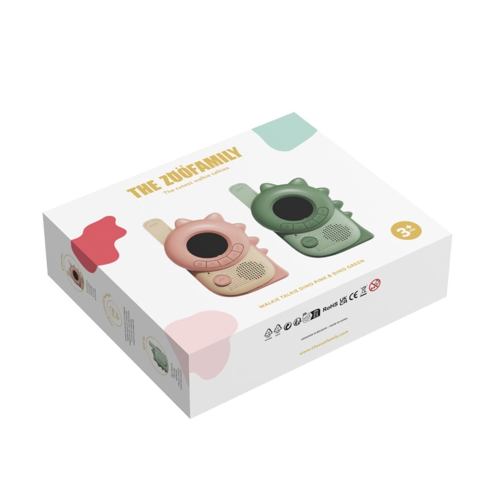 The Zoo Family Walkie Talkie - Dino Pink&Green vaikiškos racijos dinozaurai