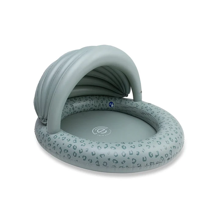 Swim Essentials pripučiamas baseinas vaikams su apsauginiu stogeliu GREEN LEOPARD 100cm