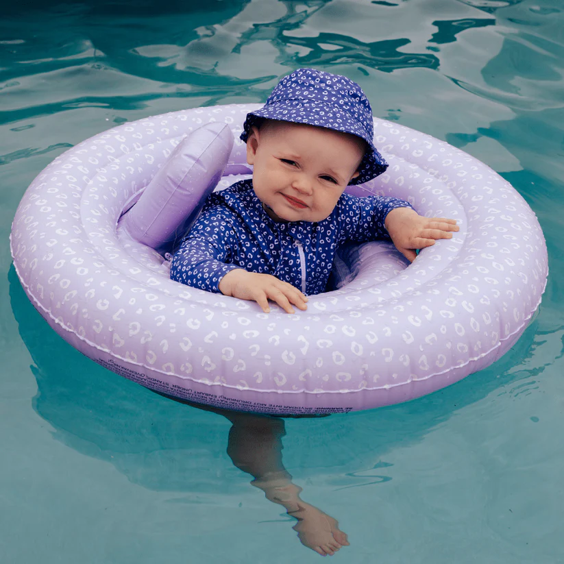 Swim Essentials pripučiamas plaukimo ratas vaikams 0-1 metų LILA LEOPARD
