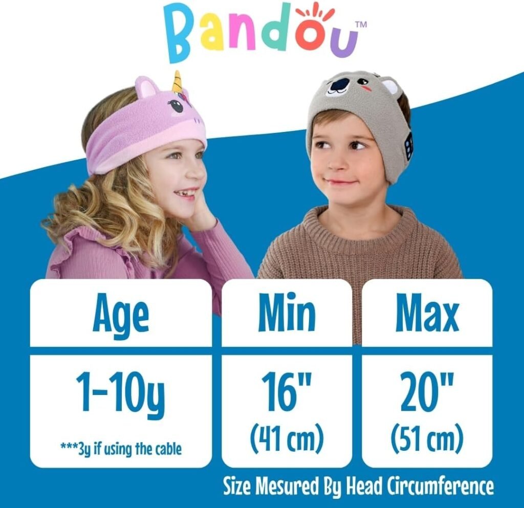 Bandou minkštos muzikinės ausinės vaikams ir kūdikiams