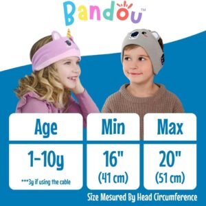 Bandou minkštos muzikinės ausinės vaikams ir kūdikiams