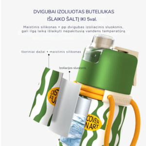 Mideer 2in1 gertuvė su purškikliu ir dulksna, 500ml - Water Green
